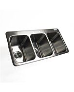 BK Resource Three Compartment Drop In Stainless Steel Sink with 10" X 10" X 14" Bowl