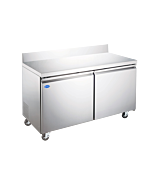 Zanduco 60" Two Door Worktop Freezer with Backsplash with 425L Capacity - 345W, 115V