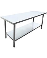 Zanduco 24" Depth Stainless Steel Worktable with Stainless Steel Undershelf and Legs