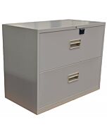 Omcan Light-Gray Legal Lateral File Cabinet with Two Drawers