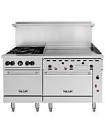 Vulcan Endurance Series 60" Gas Range with 2 Standard Ovens, 4 Burners, and 36" Thermostatic Griddle
