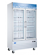 Zanduco 49" 2-Door Swing Glass Merchandiser Freezer with 821L Capacity - White, 110V
