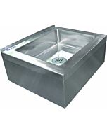 Zanduco 20 x 16 x 6 Stainless Steel Floor Mop Sink 16 Gauge with Drain Basket