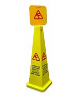 Omcan Square Caution Cone - English/French Yellow