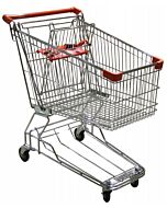 Omcan Supermarket Grocery Shopping Cart with 110 Lb Load Capacity- 33" L x 20.5" W x 36.5" H