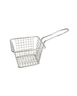 Omcan 4" x 4" x 3" Stainless Steel Mini Serving Basket - Square