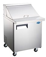 Zanduco 28" Mega Refrigerated Prep Table with 1 Door and 7 cu.ft. Capacity - 115V, 1/5HP