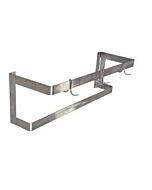 Omcan 36" Stainless Steel Wall-Mounted Double Line Pot Rack with 3 Pc Plated Pot Hooks