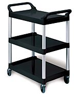 Rubbermaid RCP‐3424‐88‐BLA Service Utility Cart with 4" Swivel Casters, 200 lb. Capacity - Black