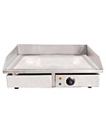 Omcan 22" Stainless Steel Griddle with Smooth Surface - 3 kW
