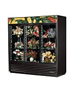 True GDM-72FC-HC~TSL01 Three Glass Swing Door Floral Cooler - 72 cu. ft.