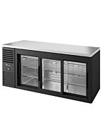 True TBR72-RISZ1-L-B-111-1 72" Sliding Glass 3-Door Single Zone Back Bar Refrigerator
