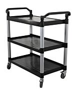 Zanduco Plastic Bussing Cart Black - Tray Size 19.5" x 31" - USA