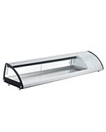 Zanduco 45" Curved Glass Countertop Refrigerated Sushi Display Case with 43L Capacity - 110V, 180W