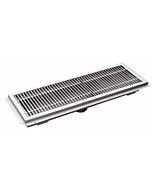 Omcan 12" X 36" Floor Trough 14 Gauge 304 Stainless Steel with Grating Bar