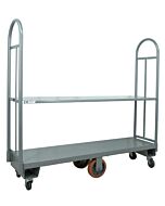 Omcan 16" x 60" Heavy-Duty U-Boat Utility Cart - 2500 lb. Capacity, Gray