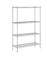 Zanduco 24" x 48" x 72" Heavy Duty Commercial Chrome Shelf Set Shelves & Posts With Levelers - NSF