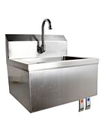 Zanduco Fabricated Hand Sink 15.25" x 17" x 13" with  Knee Valve/Gooseneck and Drain Basket