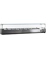 Zanduco 79" Refrigerated Topping Rail with Sneeze Guard and 9 Pan Capacity