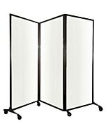 Omcan White Poly Quick Wall Folding Partition 8'4 x 7'4 Portable Room Divider