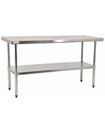 Zanduco Stainless Steel Worktable 24" X 72" with undershelf - Heavy-Duty