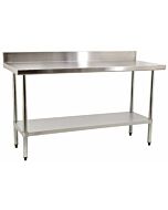 Zanduco Stainless Steel Worktable 30" X 60" with 4" Backsplash and Undershelf - Heavy-Duty