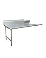Zanduco 72" Left Side Stainless Steel Clean Dish Table
