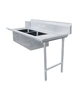 Zanduco 30" x 72" Right Side Soiled Dish Table with Two Sinks