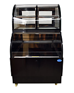 Zanduco 36'' Open Refrigerated Dual Service Floor Display Case with 354L Capacity - Black