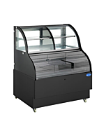 Zanduco 48" Open Refrigerated Dual Service Floor Display Case with 468L Capacity - Black