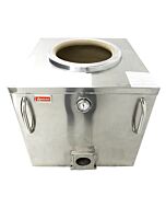 Omcan 34" x 34" Square Drum Stainless Steel Charcoal Tandoor Oven
