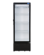 Zanduco 21" Single Glass Door Black Refrigerated Showcase with 217L Capacity - 110V, 130W