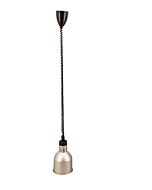 Omcan Heat Lamp Ceiling Mount 30" - 80" Retractable Cord Silver Dome Shade 250W - 120V/60/1