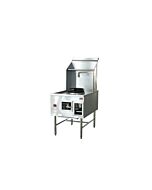 Omcan Single Chamber Natural Gas Wok Range with 13" Ring, Backsplash, and Faucet - 95,000 BTU