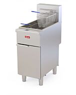 Omcan Open Pot Floor Fryer with 40 lb. Capacity and 100,000 BTU - Natural Gas