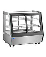 Zanduco 34.5" Black Refrigerated Self-Service Countertop Display Case with 136L Capacity - 110V, 250W