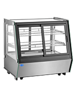 Zanduco 48" Black Refrigerated Self-Service Countertop Display Case with 200L Capacity - 110V, 330W