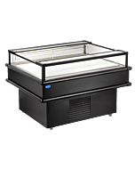 Zanduco 37.5" Black Refrigerated Island Top-Open Display Case with 120L Capacity - 110V, 320W