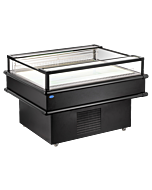 Zanduco 50" Black Refrigerated Island Top-Open Display Case with 161L Capacity - 110V, 350W