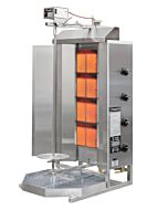 Potis MU-GD4 Natural Gas Gyros Grill Doner Kebab Machine / Vertical Broiler Machine with 4 Burners and 154 lb. Capacity - 38,000 BTU