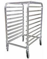 Omcan 6 Pan End Load Bun / Sheet Pan Rack Aluminum with 6" Spacing and Casters