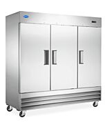 Zanduco 81" 3-Door Reach-In Stainless Steel Freezer with 2040L Capacity - 110-120V
