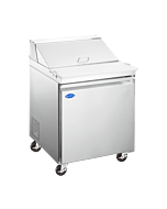 Zanduco 28" Mega Refrigerated Prep Table with 1 Door and 7 cu.ft. Capacity - 115V, 1/5HP