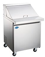Zanduco 28" Mega Refrigerated Prep Table with 1 Door and 7 cu.ft. Capacity - 115V, 1/5HP