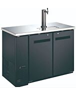 Zanduco 49" Two Door Kegerator Bar Cooler with One Beer Dispenser Tap - 2 Kegs 11.8 cft.