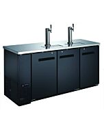 Zanduco 73" Three Door Kegerator Bar Cooler with Two Beer Dispensers Taps - 19.6 cft Capacity