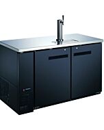 Zanduco 59" Two Door Kegerator Bar Cooler with One Beer Dispenser Tap - 2 Kegs