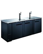 Zanduco 90" Three Door Kegerator Bar Cooler with Two Beer Dispensers Taps - 4 Kegs