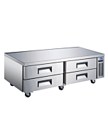 Zanduco 72" Four Drawer Refrigerated Stainless Steel Chef Base with 385L Capacity - 110V, 1/3 HP