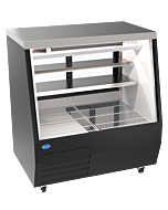 Zanduco 50" Black Square Glass Refrigerated Double-Duty Deli Case - 115V, 518W